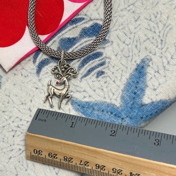 Brighton Beverly Glam Necklace & Reindeer Charm Silver Plated & Cloth Bag - Picture 13 of 13
